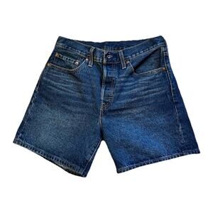 Levi’s 501 High Rise Denim Jean Shorts Women 27W Blue Button Fly
